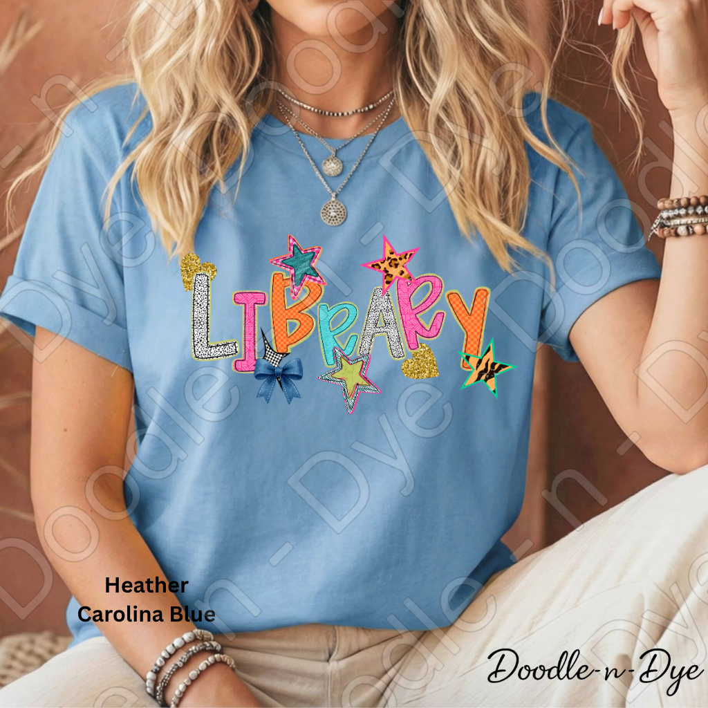 Library Bella and Canvas Tee, Back to School Teacher and Librarian Shirt, Meet‑the‑Teacher and Classroom Photos, Beginning of School Library Teacher Shirt, Gift for Librarians