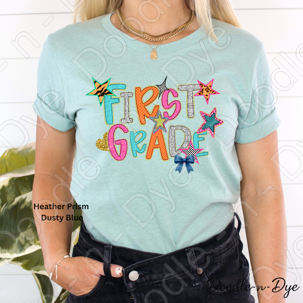 First Grade Teacher Bella & Canvas Tee, Back to School Teacher & Student Tee, Meet‑the‑Teacher & Classroom Photos, Beginning of School First Grade Teacher Shirt, Gift for Teacher