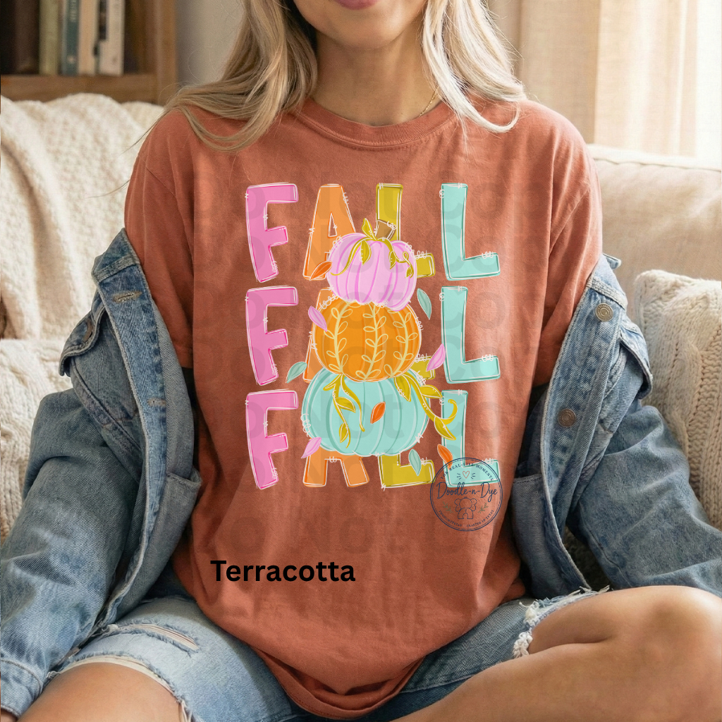 Colorful Fall Pumpkin Shirt | Bright Autumn Graphic Tee | Cute Pumpkin Shirt | Comfort Colors® 1717 Fall T-Shirt | Cozy Fall Outfit