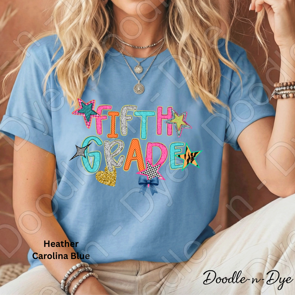 Fifth Grade Teacher Bella & Canvas Tee, Back to School Teacher & Student Tee, Meet‑the‑Teacher & Classroom Photos, Beginning of School Fifth Grade Teacher Shirt, Grade Level Gift for Teacher