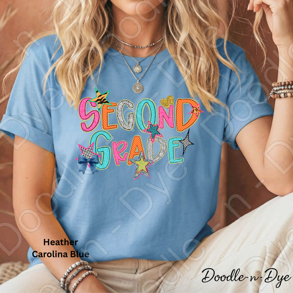 Second Grade Teacher Bella & Canvas Tee, Back to School Teacher & Student Tee, Meet‑the‑Teacher & Classroom Photos, Beginning of School Second Grade Teacher Shirt, Grade Level Gift for Teacher