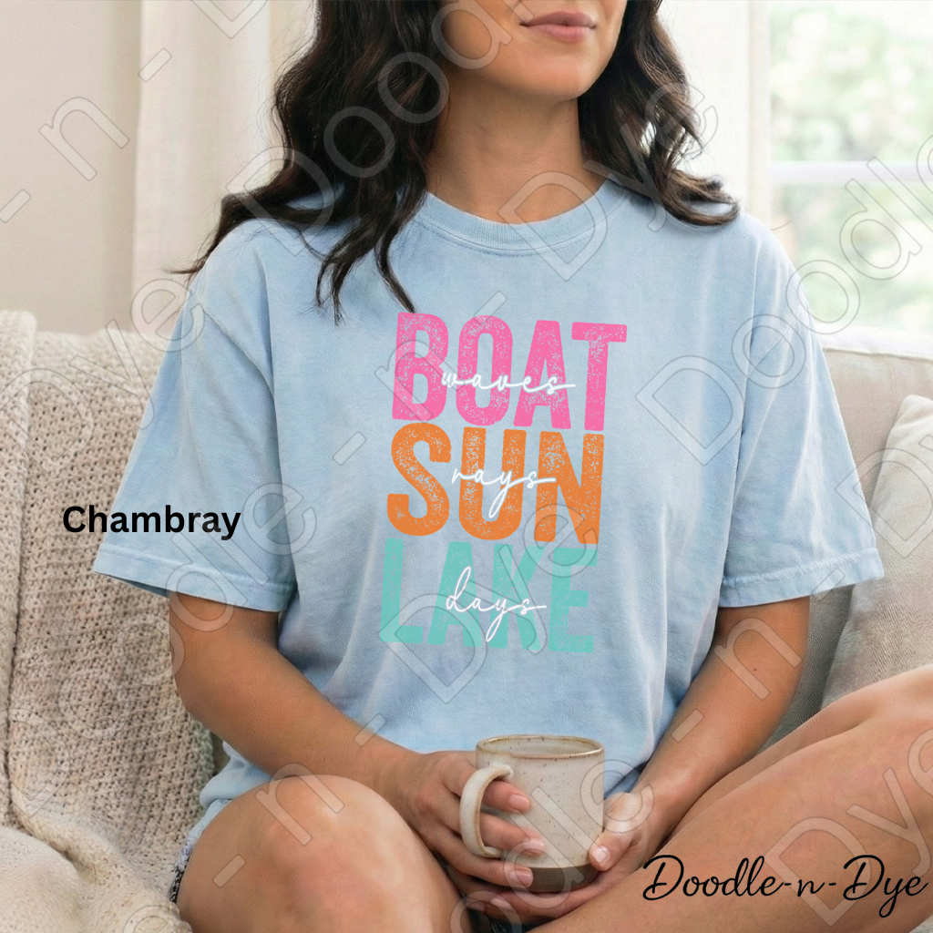 Boat Sun Lake Days Shirt – Comfort Colors Lake Day Tee - Summer Vacation Shirt - Girl's Trip