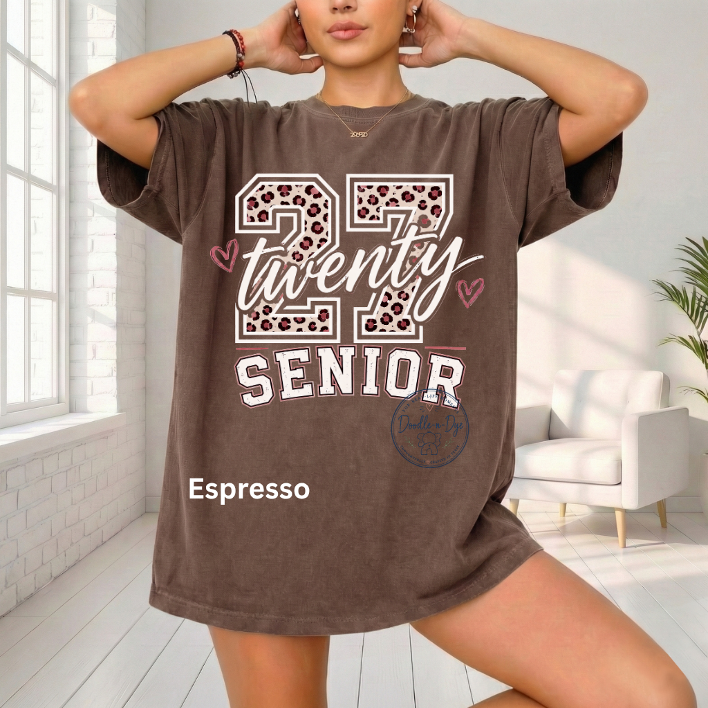 Senior 2027 Cheetah Print Shirt | Class of 2027 Comfort Colors® T-Shirt | Pink Senior Year Tee | Cute Graduation Shirt | Senior Gift for Her