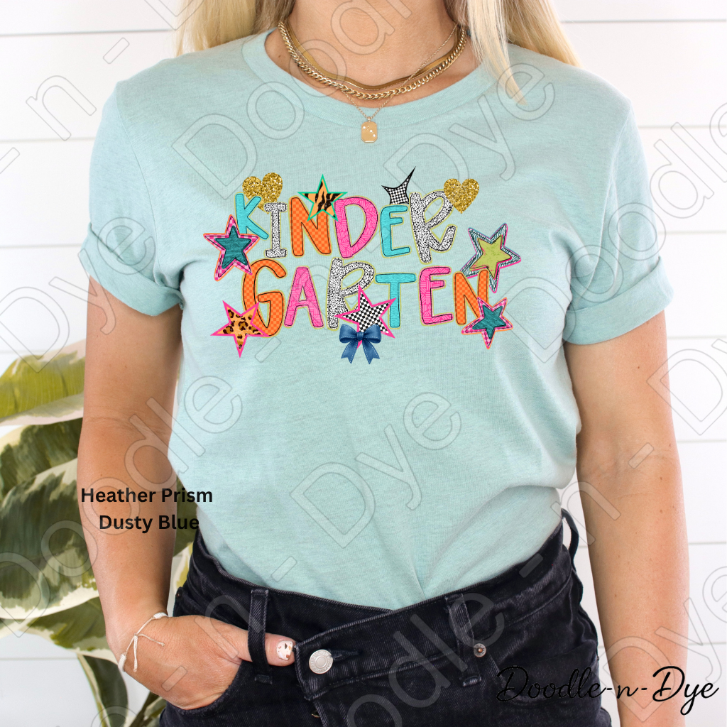 Kindergarten Teacher Bella & Canvas Tee, Back to School Teacher & Student Tee, Meet‑the‑Teacher & Classroom Photos, Beginning of School Kindergarten Teacher Shirt, Grade Level Gift for Teacher