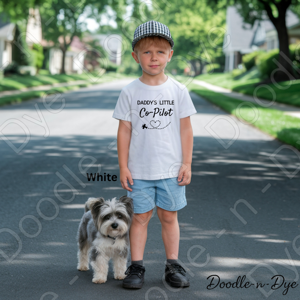 Youth Daddy's Little Co-Pilot Comfort Colors Tee, Father's Day Kids Shirt, Happy Father's Day Shirt, Daddy's Co Pilot Tee