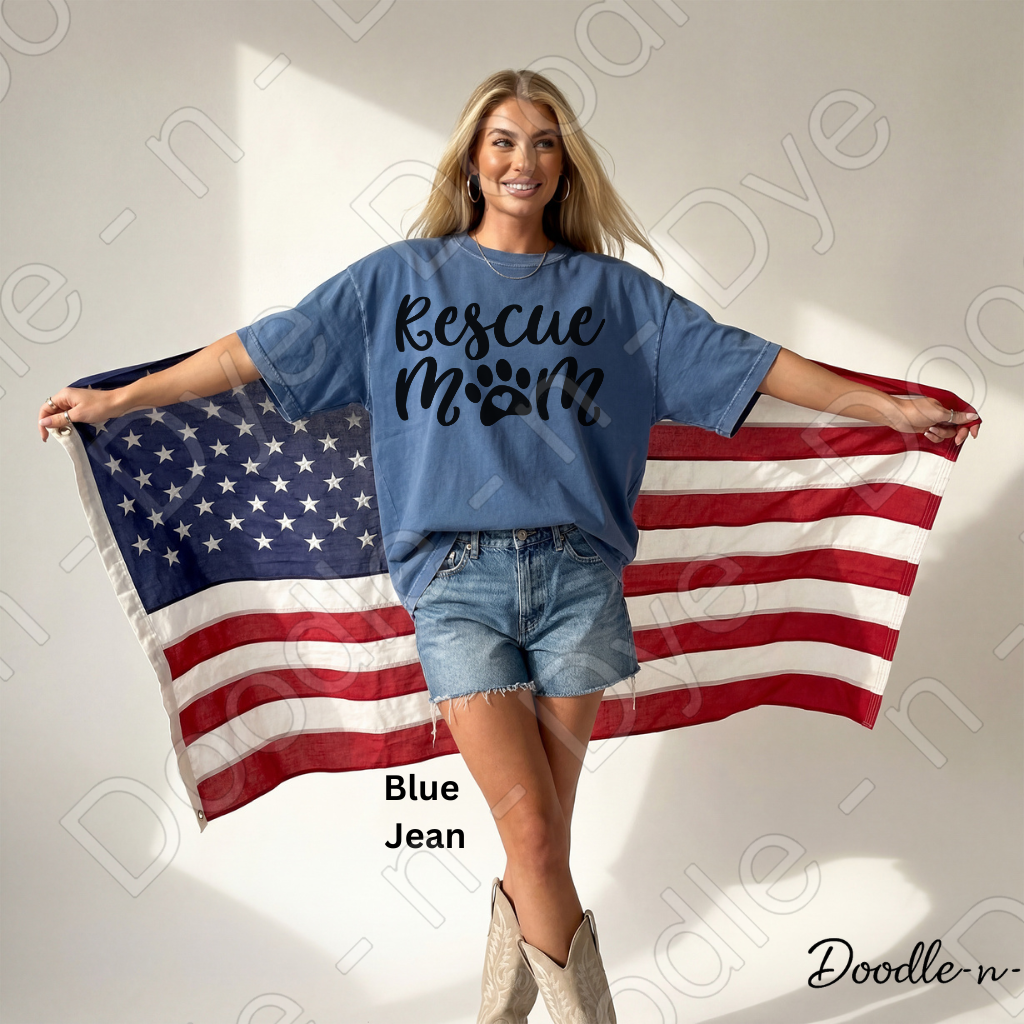 Rescue Mom Comfort Colors Tee, Animal Rescue Shirt, Animal Lover T-Shirt, Gift for Her