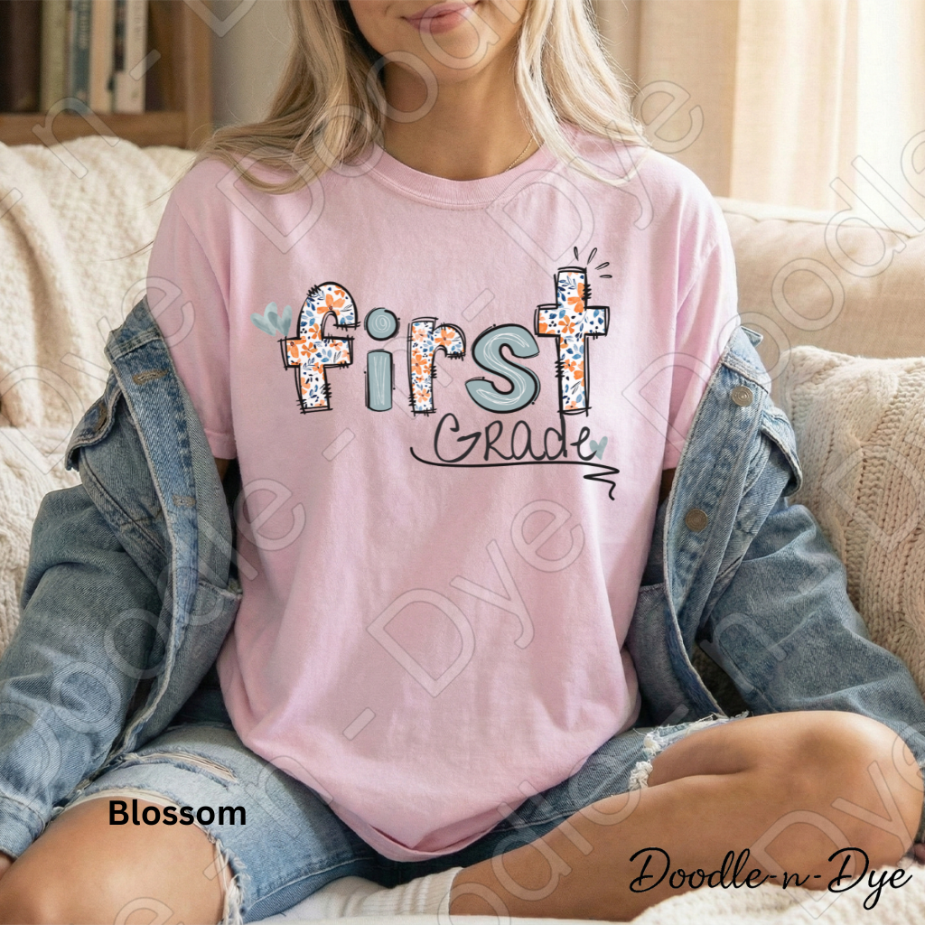 First Grade Teacher Shirt – Colorful Comfort Colors Classroom Tee - Teacher Appreciation Gift