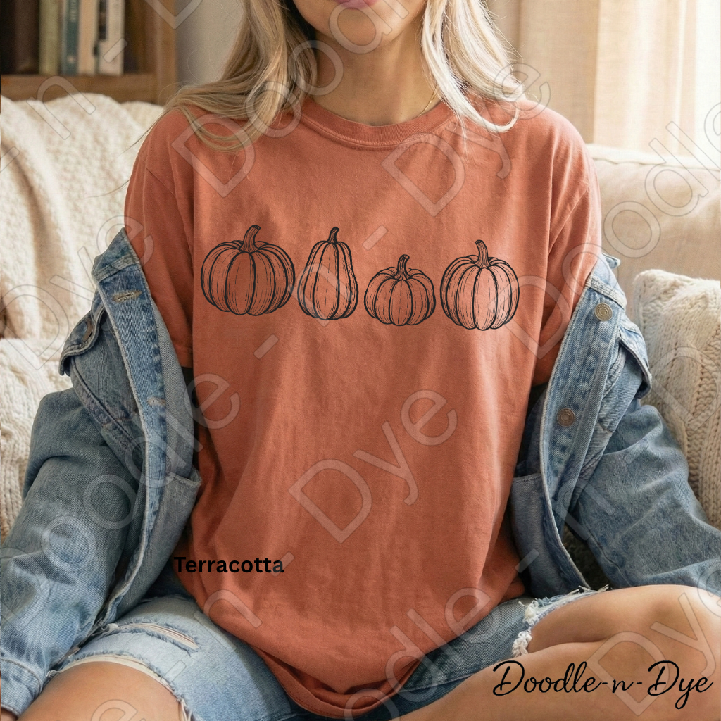 Minimalist Pumpkin Shirt | Original Pumpkin Sketch Tee | Comfort Colors 1717 | Farmhouse Fall Shirt | Simple Autumn Graphic Tee