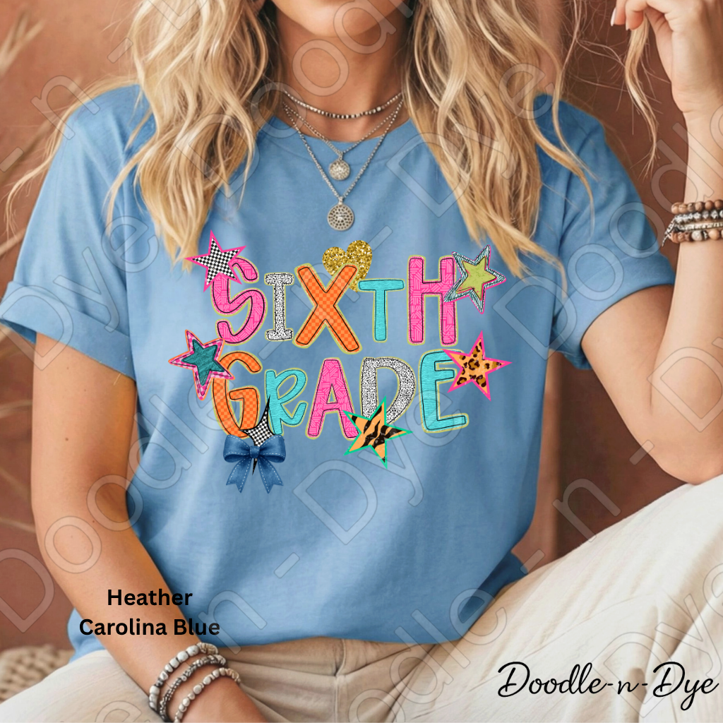 Sixth Grade Teacher Bella & Canvas Tee, Back to School Teacher & Student Tee, Meet‑the‑Teacher & Classroom Photos, Beginning of School Fifth Grade Teacher Shirt, Grade Level Gift for Teacher