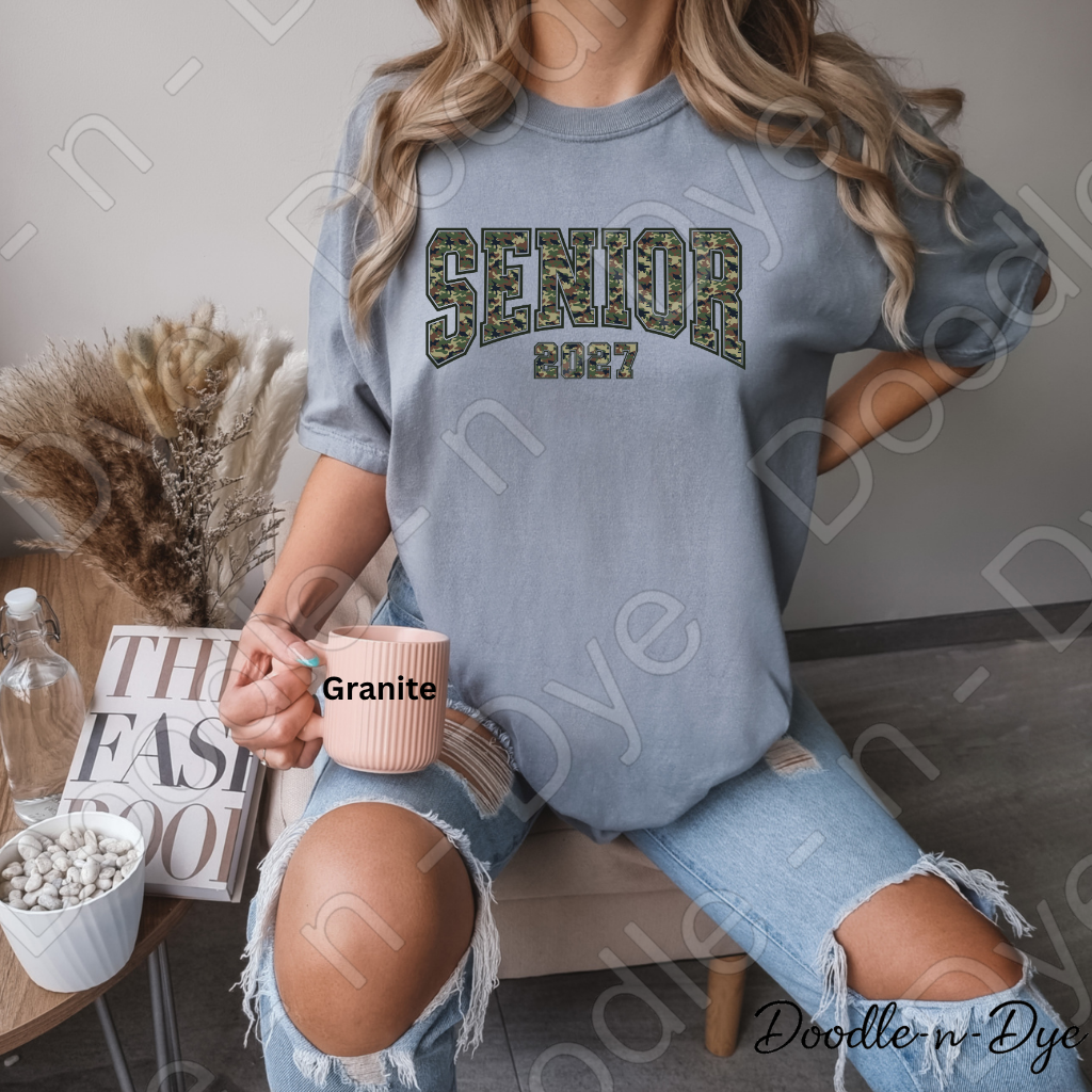 Senior 2027 Camo Shirt | Class of 2027 Comfort Colors® T-Shirt | Camouflage Senior Tee | Graduation Shirt | Senior Gift