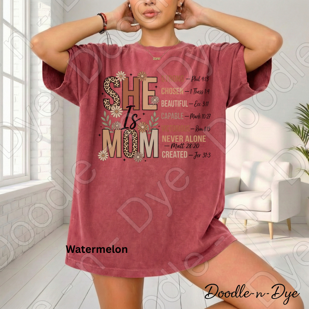Christian Mom Shirt, She is Mom Faith-Based Tee, Faith Mom T-Shirt, She is Mom Scripture Tee, Gift for Her
