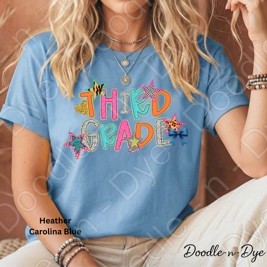 Third Grade Teacher Bella & Canvas Tee, Back to School Teacher & Student Tee, Meet‑the‑Teacher & Classroom Photos, Beginning of School Third Grade Teacher Shirt, Grade Level Gift for Teacher