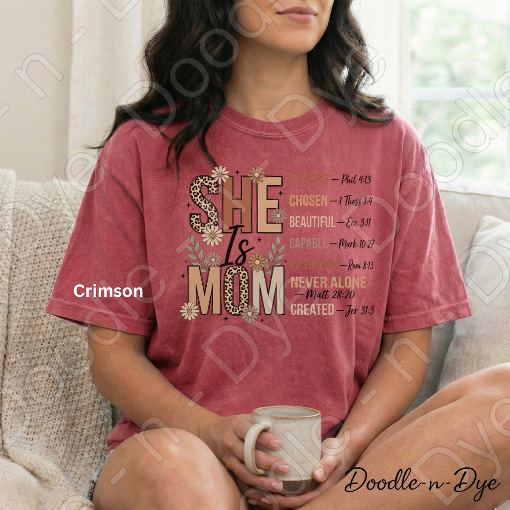 Christian Mom Shirt, She is Mom Faith-Based Tee, Faith Mom T-Shirt, She is Mom Scripture Tee, Gift for Her