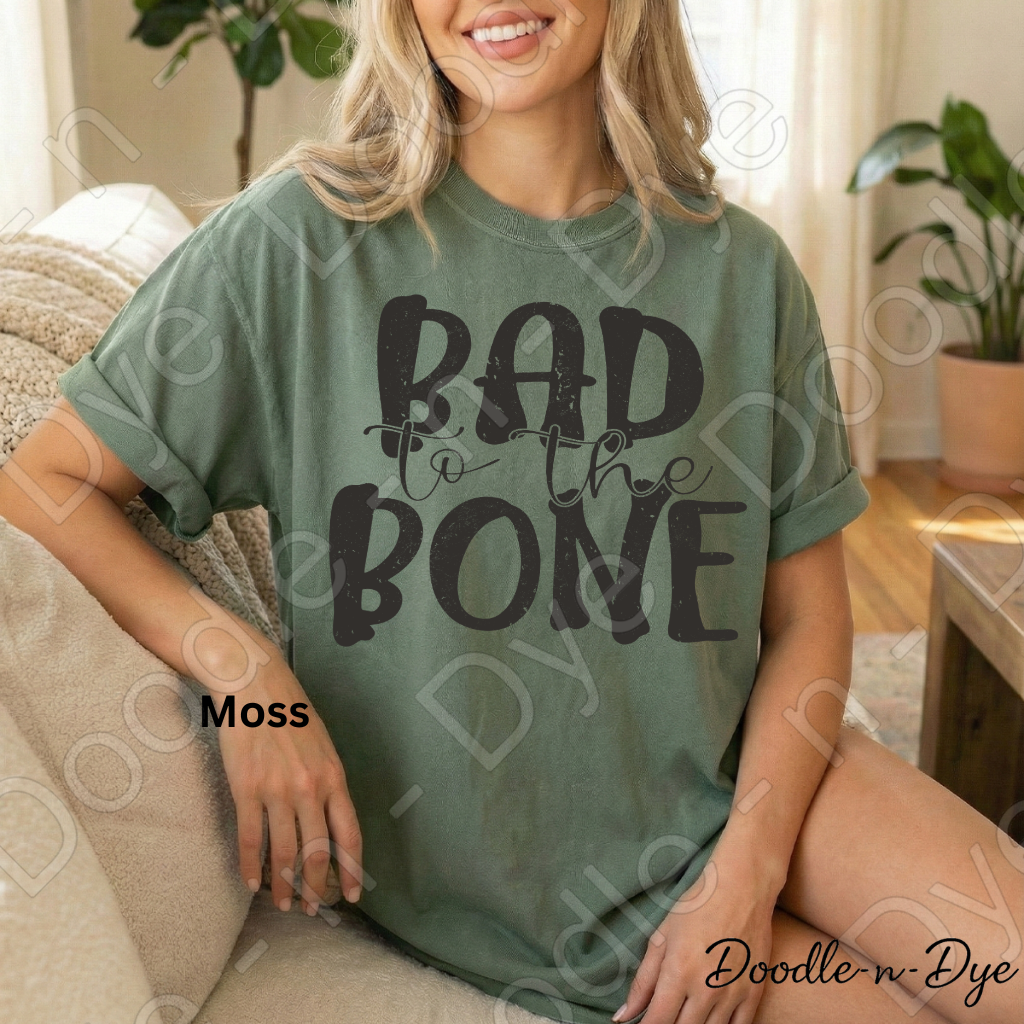 Bad to the Bone Halloween Shirt | Funny Skeleton Comfort Colors® T-Shirt | Cute Spooky Season Graphic Tee | Halloween Pun Unisex Shirt