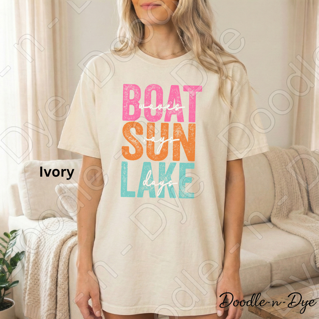 Boat Sun Lake Days Shirt – Comfort Colors Lake Day Tee - Summer Vacation Shirt - Girl's Trip
