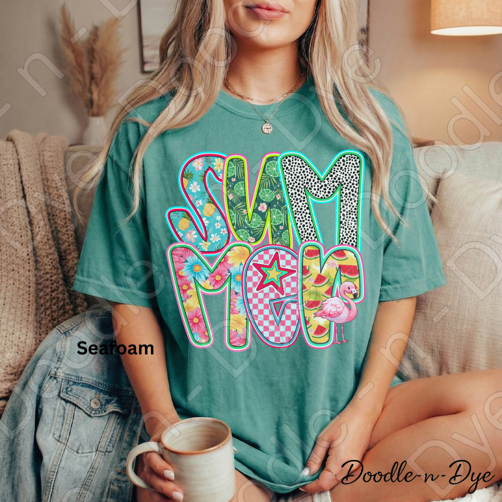 Summer Pattern Shirt – Colorful Comfort Colors Flamingo Tee - Gift for Her - Teacher Appreciation
