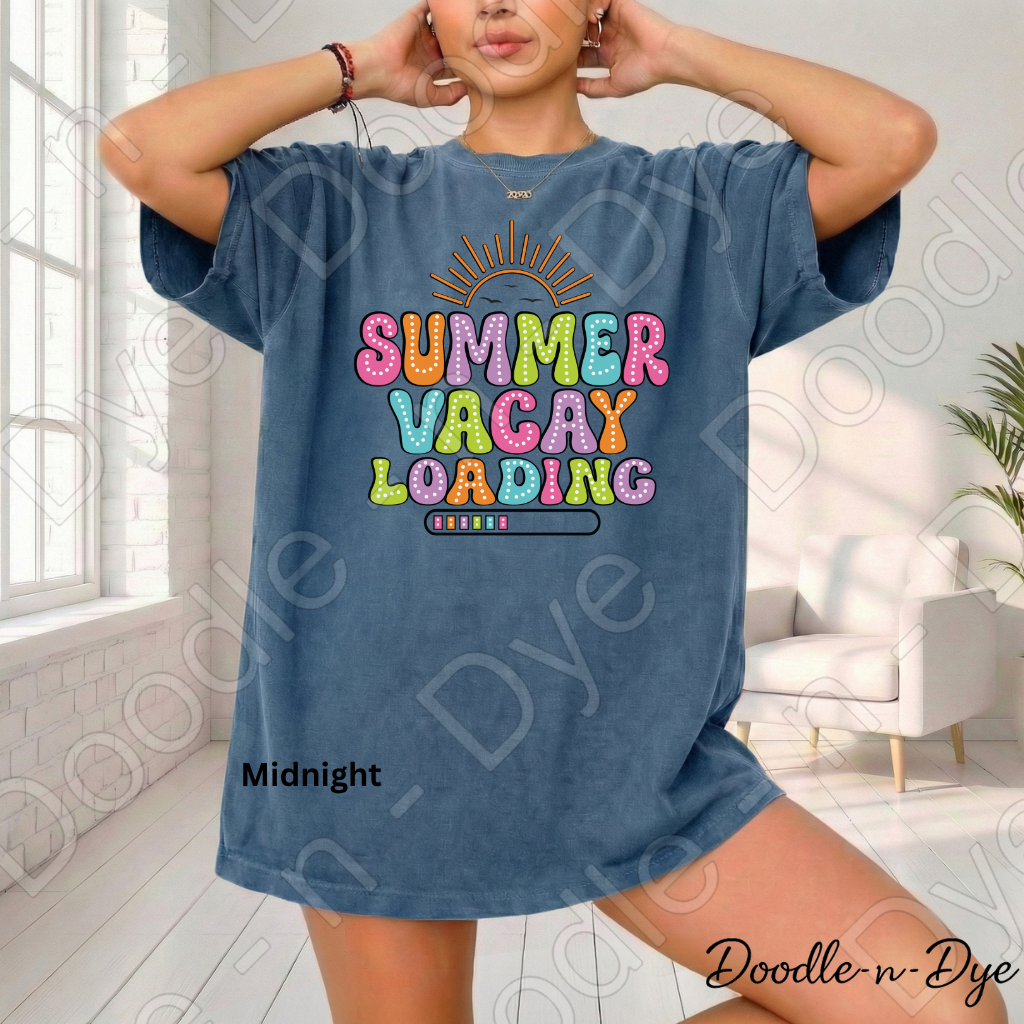Summer Loading Teacher Comfort Colors Tee, Student Summer Tee, Summer Vacay Loading Graphic T-Shirt, End of School Shirt, Last Day of School Teacher and Student Tshirt