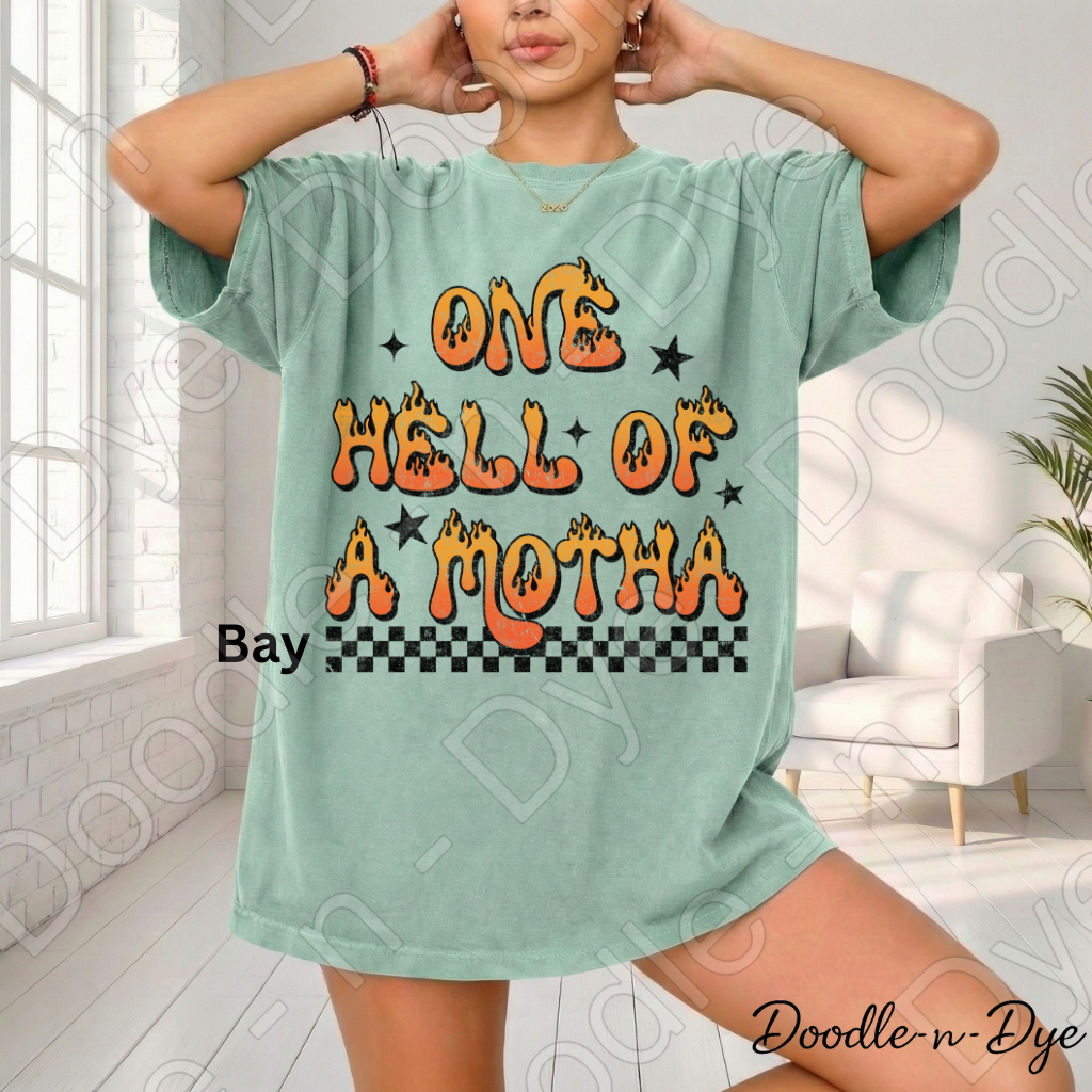 One Hell of a Motha Shirt | Funny Mama Tee | Sarcastic Mom Shirt | Comfort Colors 1717 | Spooky Season Mama Graphic Tee