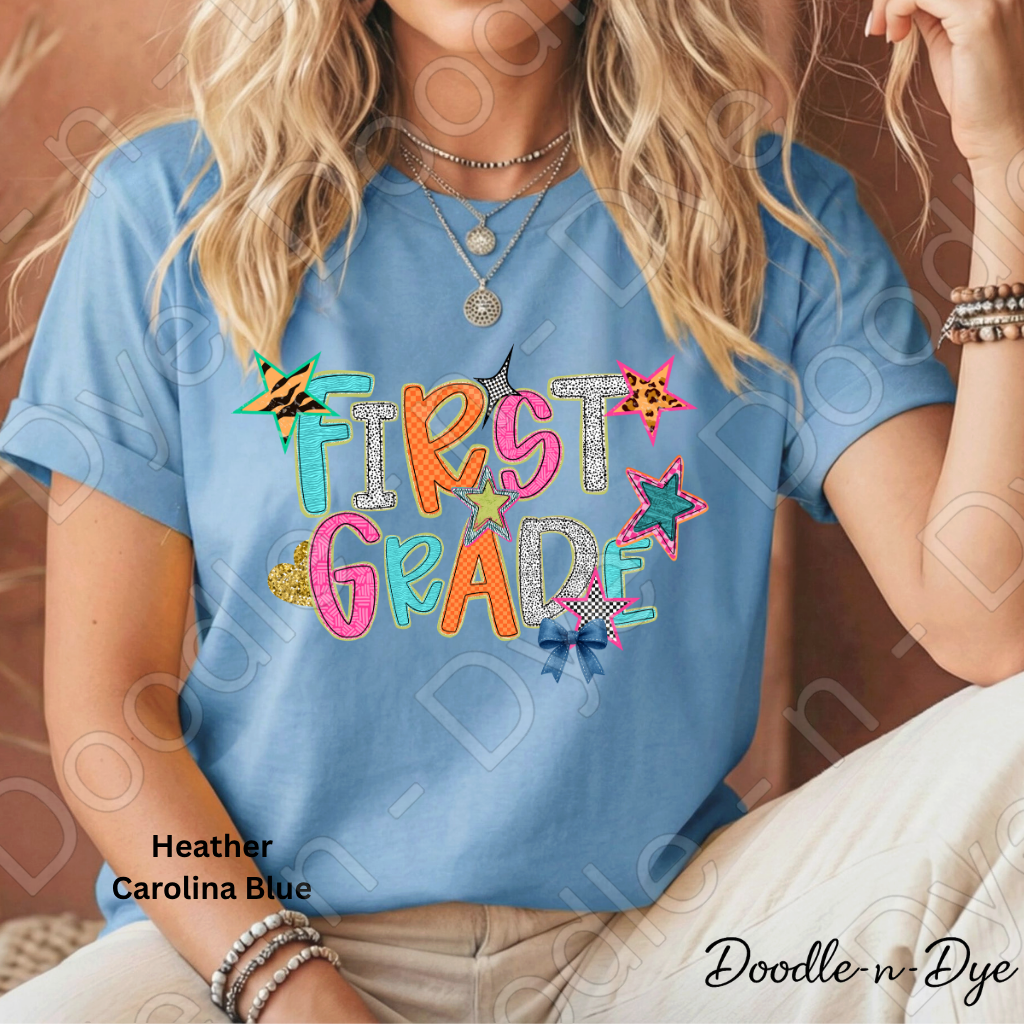 First Grade Teacher Bella & Canvas Tee, Back to School Teacher & Student Tee, Meet‑the‑Teacher & Classroom Photos, Beginning of School First Grade Teacher Shirt, Gift for Teacher