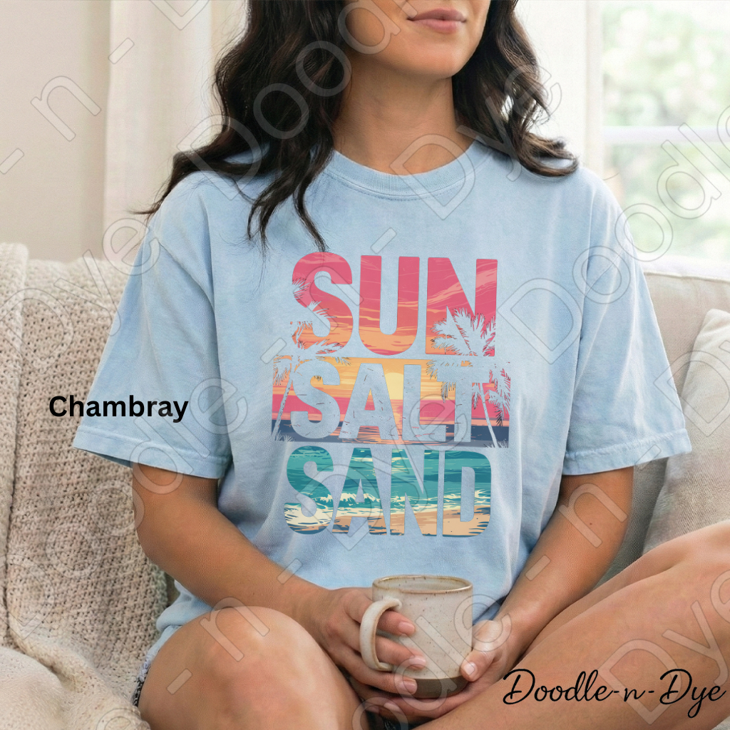 Sun Salt Sand Shirt – Tropical Comfort Colors Beach Tee - Summer Vacation T-Shirt