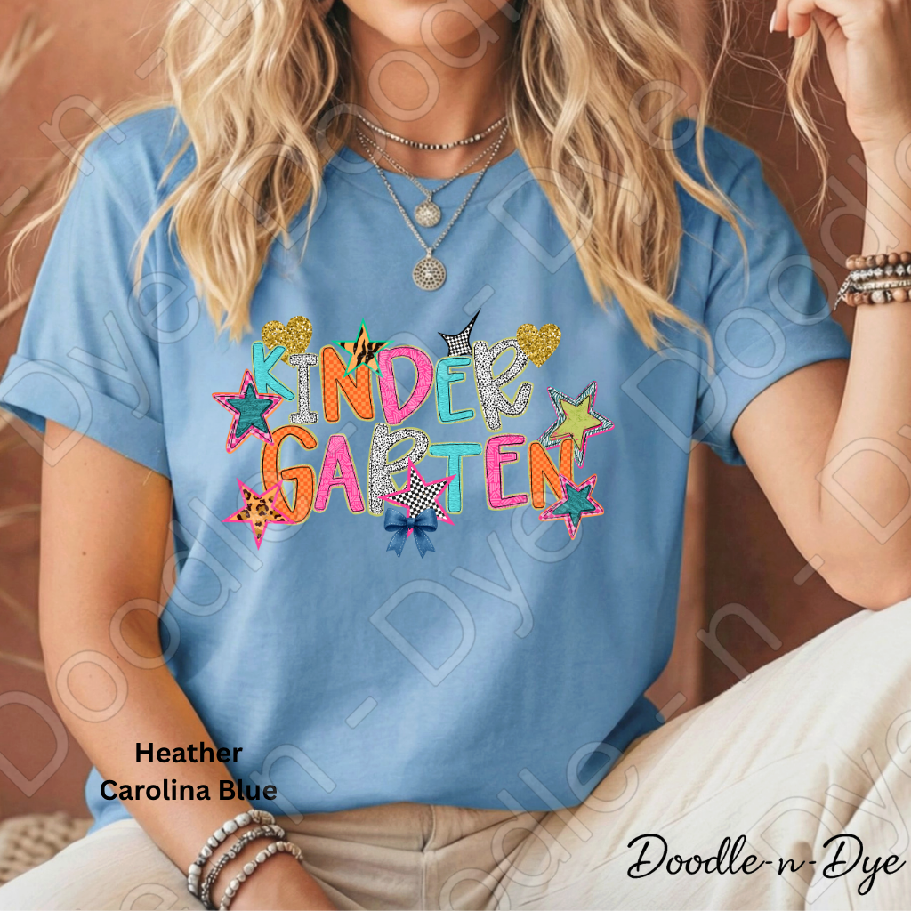 Kindergarten Teacher Bella & Canvas Tee, Back to School Teacher & Student Tee, Meet‑the‑Teacher & Classroom Photos, Beginning of School Kindergarten Teacher Shirt, Grade Level Gift for Teacher