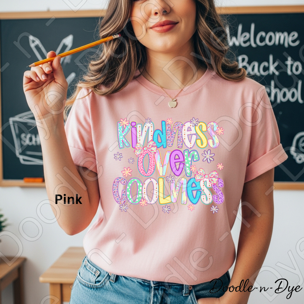 Inspirational Kindness Shirt, Bella & Canvas Tee, Kindness Over Coolness, Positive Message T-Shirt