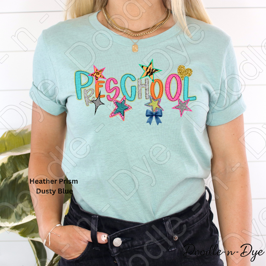 Preschool Teacher Bella & Canvas Tee, Back to School Teacher & Student Tee, Meet‑the‑Teacher & Classroom Photos, Beginning of School Preschool Teacher Shirt, Grade Level Gift for Teacher