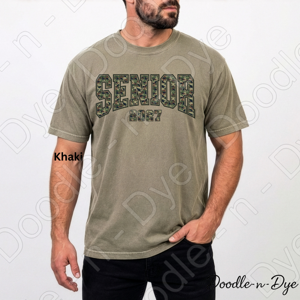 Senior 2027 Camo Shirt | Class of 2027 Comfort Colors® T-Shirt | Camouflage Senior Tee | Graduation Shirt | Senior Gift