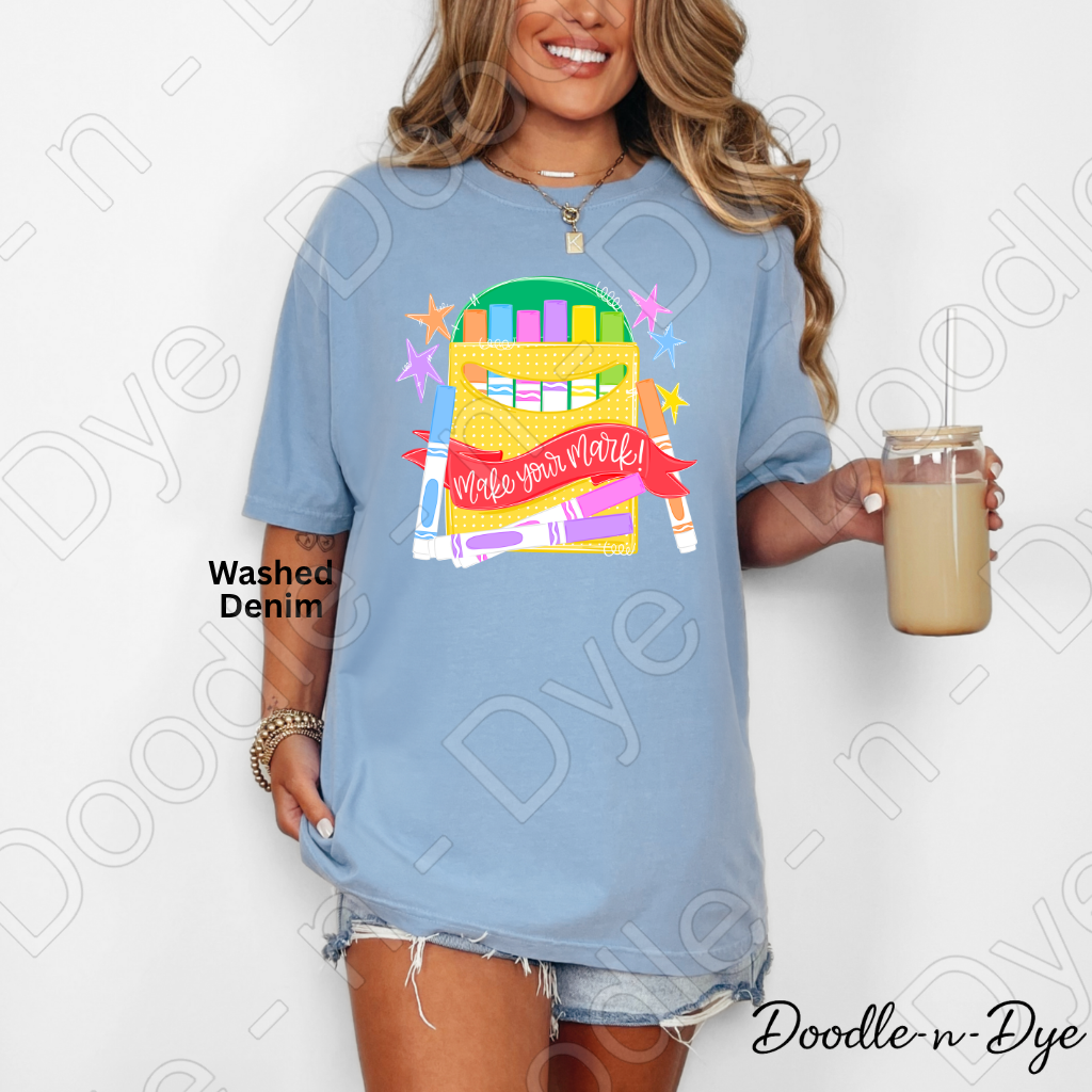Make Your Mark Teacher Shirt | Comfort Colors 1717 Graphic Tee | Colorful School Shirt | Art Teacher Gift | Creative Classroom Tee