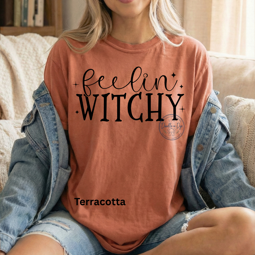 Feelin' Witchy Shirt | Comfort Colors® 1717 Halloween T-Shirt | Cute Fall Witch Graphic Tee | Spooky Season Shirt | Boutique Halloween Tee