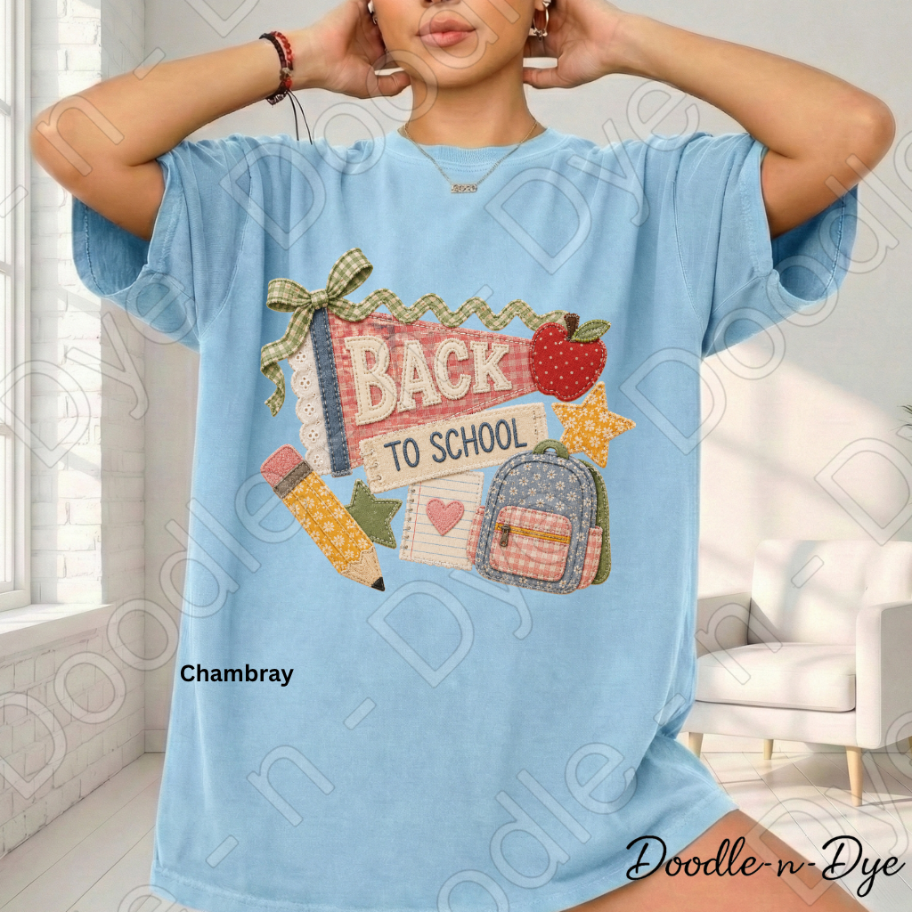 Retro Back to School Shirt | Vintage School Comfort Colors Tee | Cute Teacher Shirt | First Day of School Tee | Patchwork School Graphic Shirt