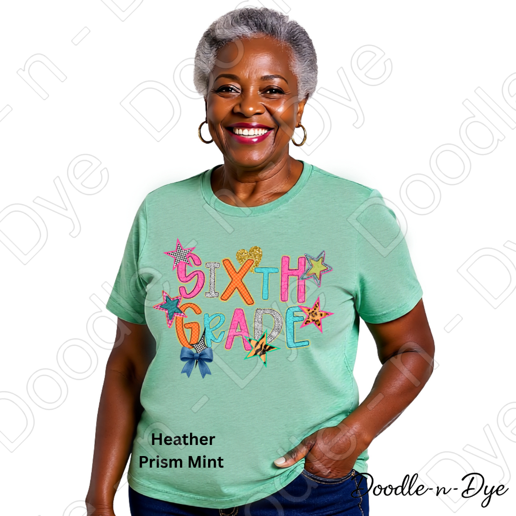 Sixth Grade Teacher Bella & Canvas Tee, Back to School Teacher & Student Tee, Meet‑the‑Teacher & Classroom Photos, Beginning of School Fifth Grade Teacher Shirt, Grade Level Gift for Teacher