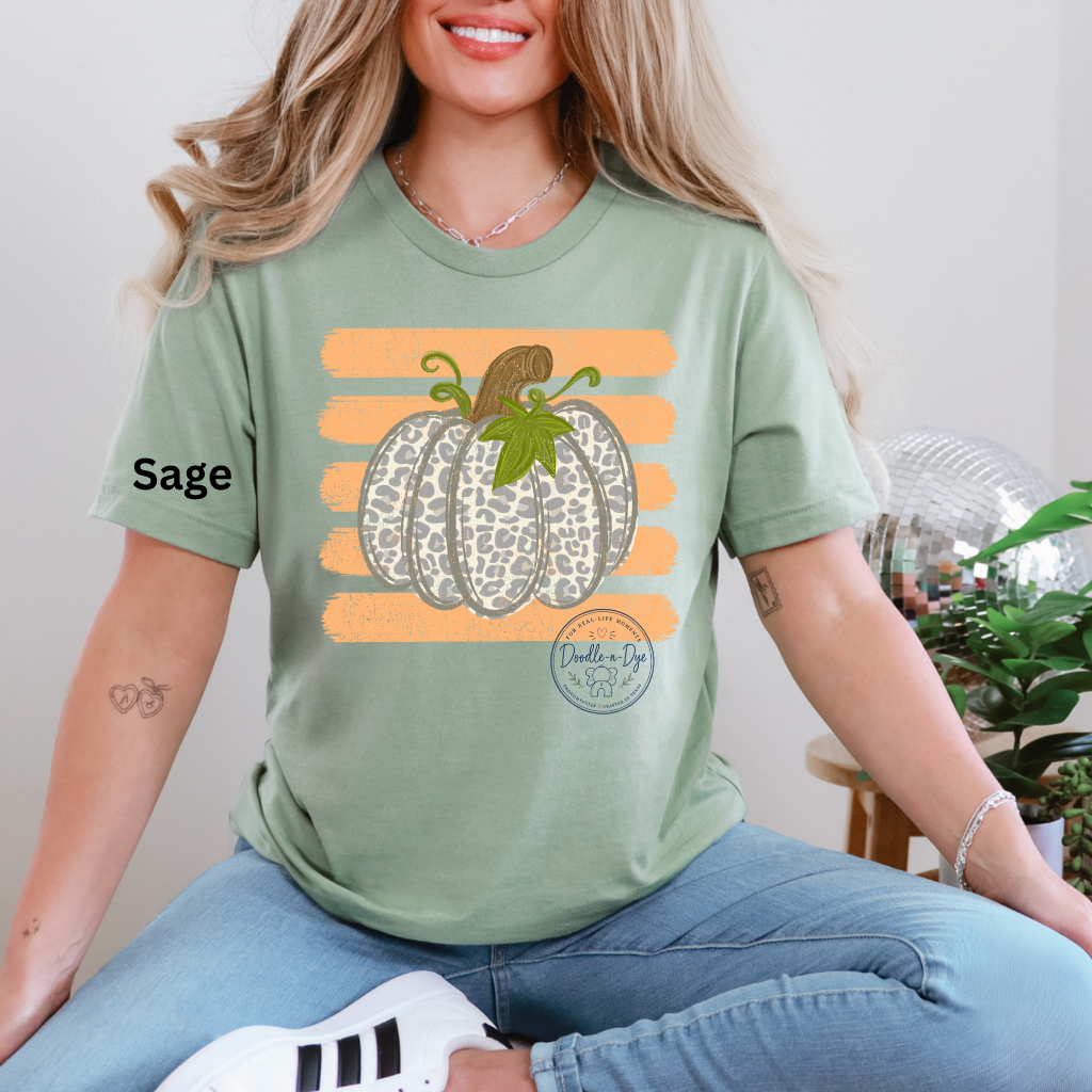 Leopard Pumpkin Shirt | Bella + Canvas® Fall T-Shirt | Cute Pumpkin Graphic Tee | Autumn Shirt for Women | Pumpkin Patch Outfit