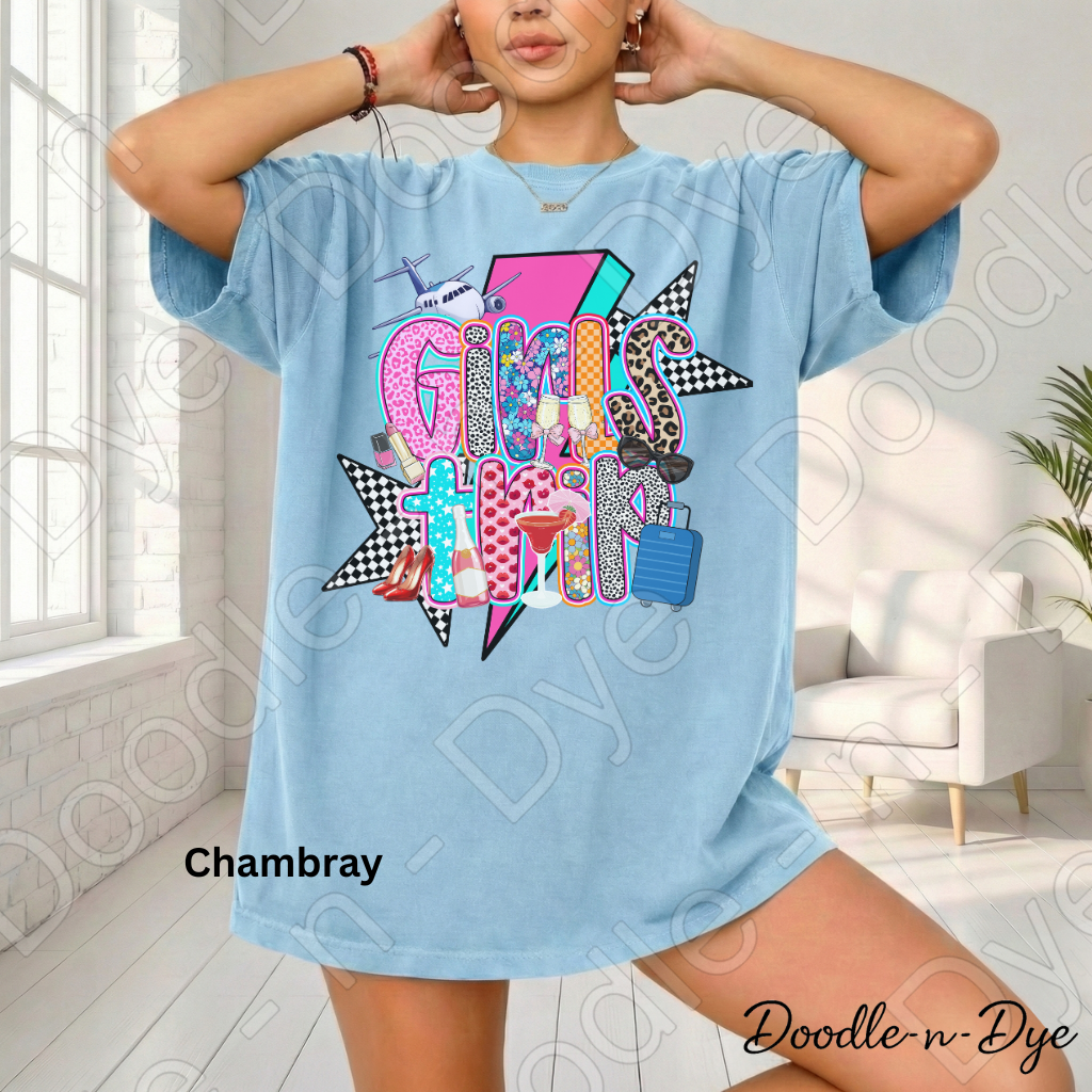 Girls Trip Comfort Colors Shirt – Besties Bachelorette Graphic Tee, Friends Weekend T-Shirt