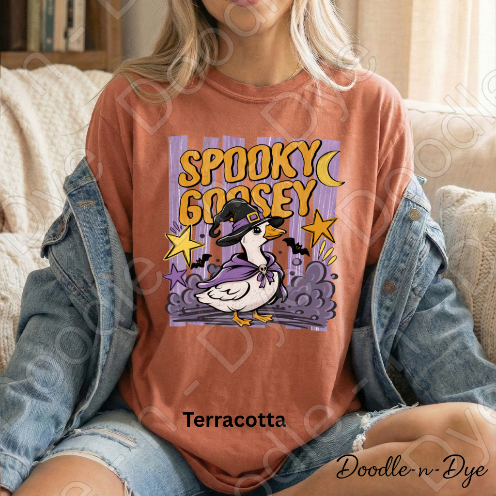 Spooky Goosey Halloween Shirt | Cute Fall Goose Comfort Colors® T-Shirt | Funny Halloween Goose Tee | Cozy Fall Graphic Shirt