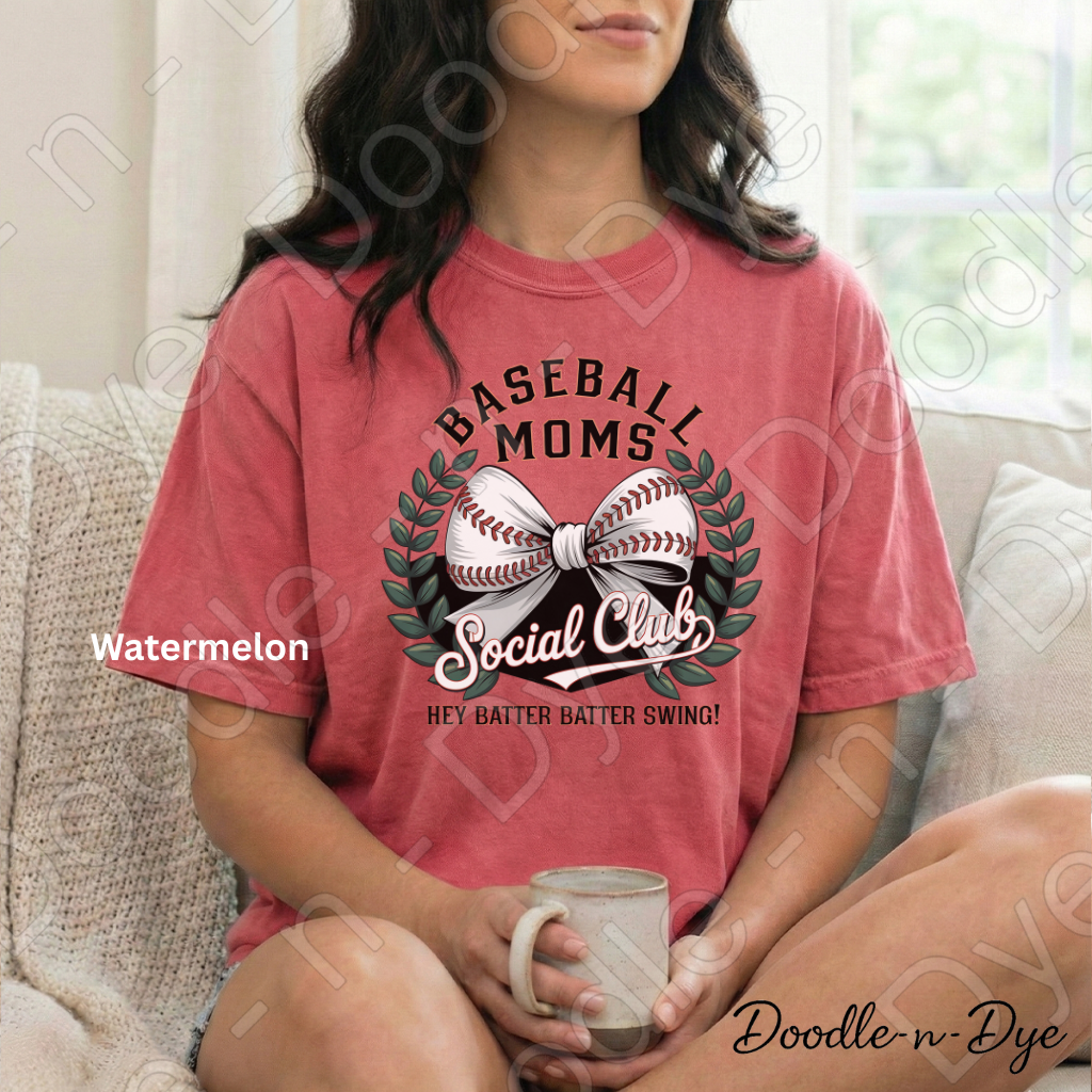Baseball Moms Comfort Colors Tee, Moms Social Club Baseball Shirt, Hey Batter Batter Shirt, Baseball Moms Graphic, Baseball Moms Social Club T-Shirt