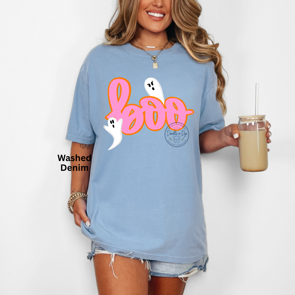 Boo Ghost Shirt | Comfort Colors® 1717 Halloween T-Shirt | Cute Ghost Graphic Tee | Spooky Season Shirt | Boutique Halloween Shirt, Fall Ghost Tee