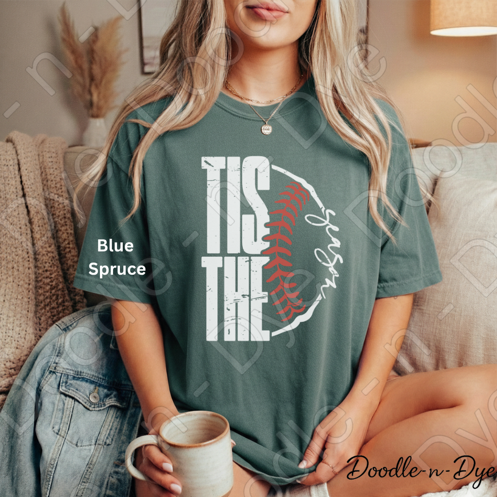 Tis the Season Baseball Comfort Colors Tee, Baseball Mom Tee, Baseball Season Shirt, Gift for Mom, Mother's Day Gift