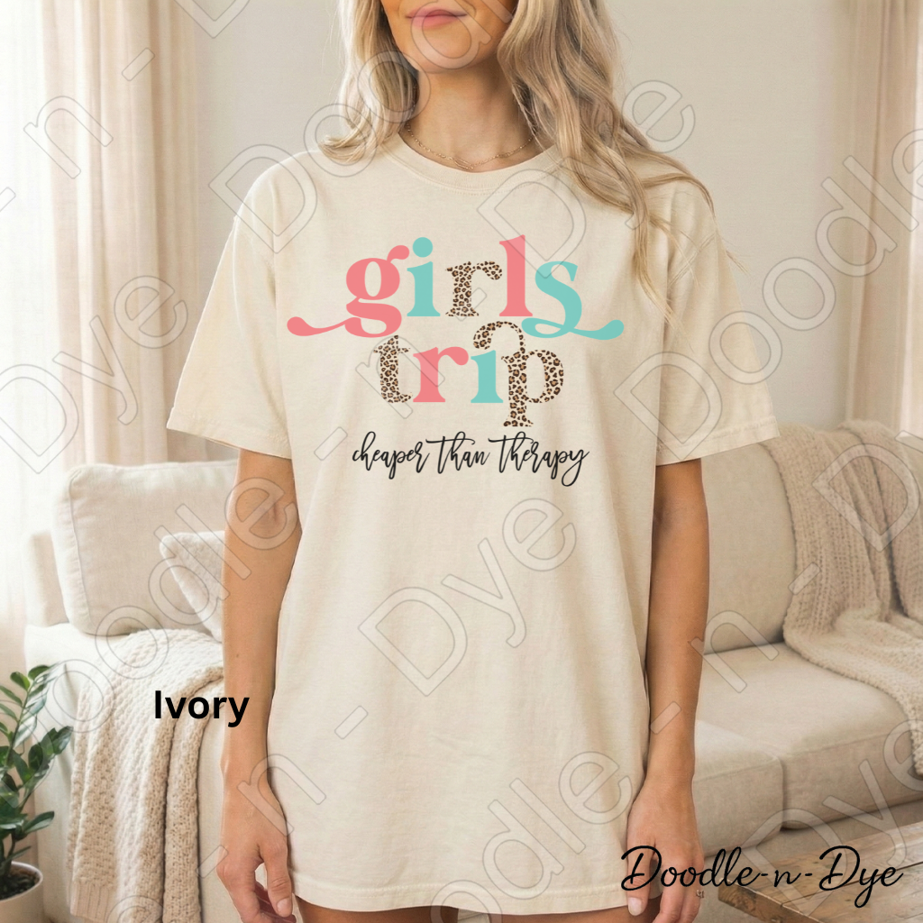 Girls Trip Shirt – Cheaper Than Therapy Comfort Colors Tee - Bachelorette Trip - Gift for Her