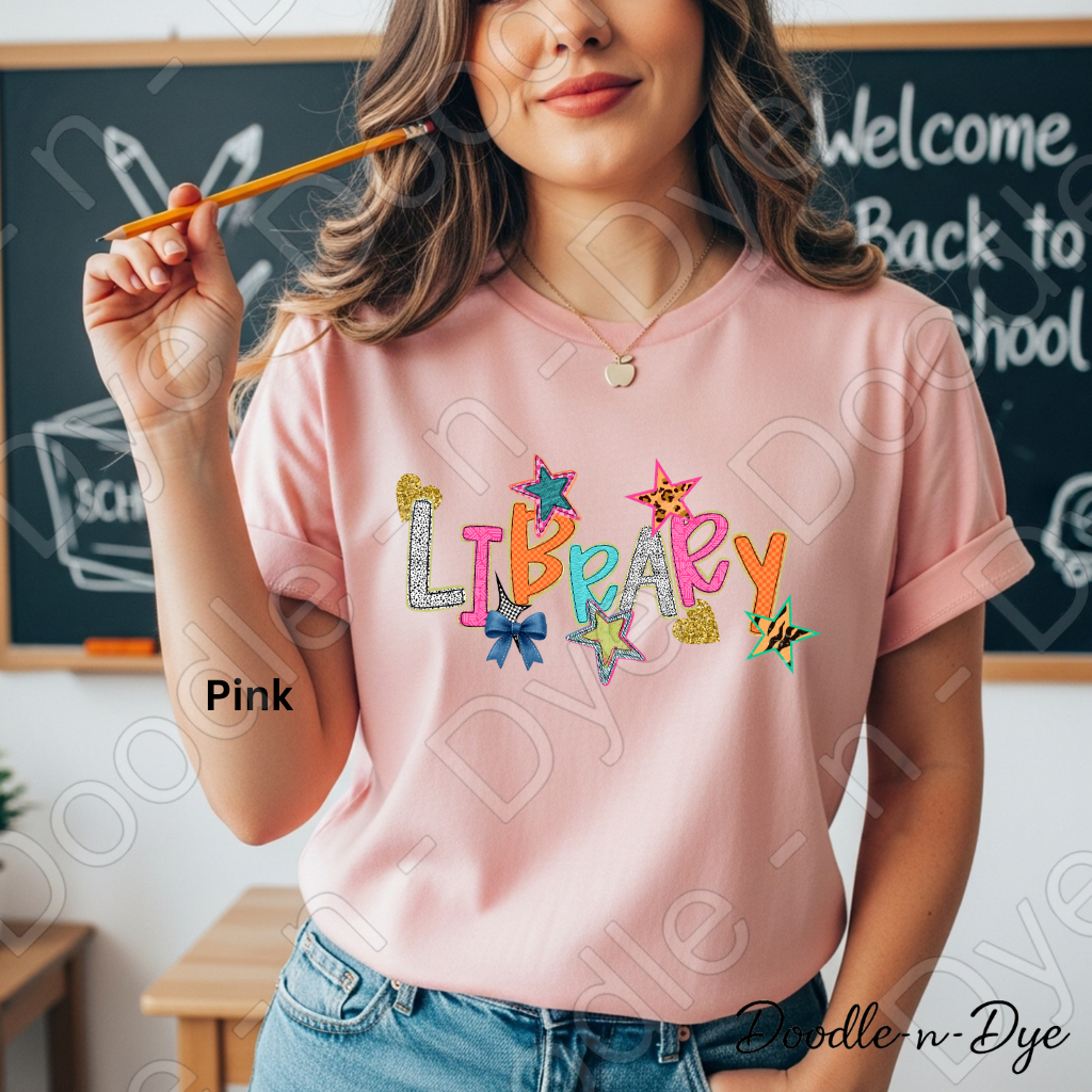 Library Bella and Canvas Tee, Back to School Teacher and Librarian Shirt, Meet‑the‑Teacher and Classroom Photos, Beginning of School Library Teacher Shirt, Gift for Librarians