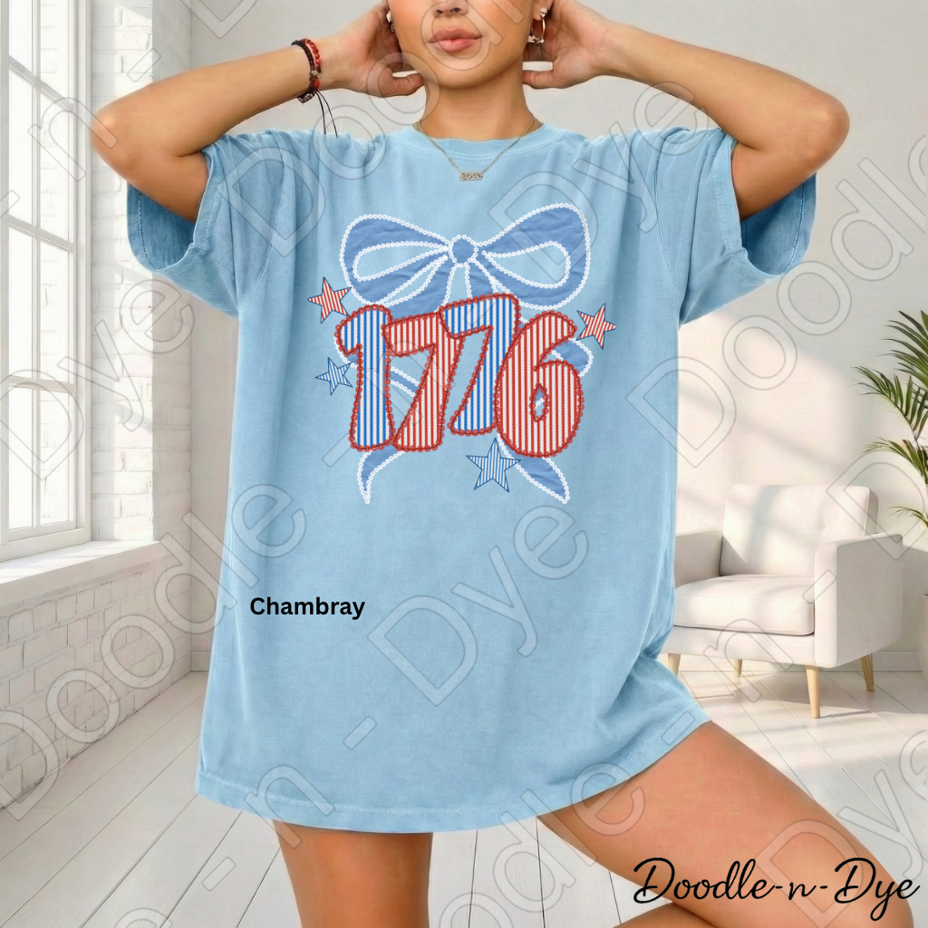 1776 Patriotic Shirt, USA 1776 Comfort Colors Tee, Fourth of July Shirt, America Coquette Bow Shirt, Patriotic Graphic Tee, Independence Day Shirt, 250th USA Anniversary