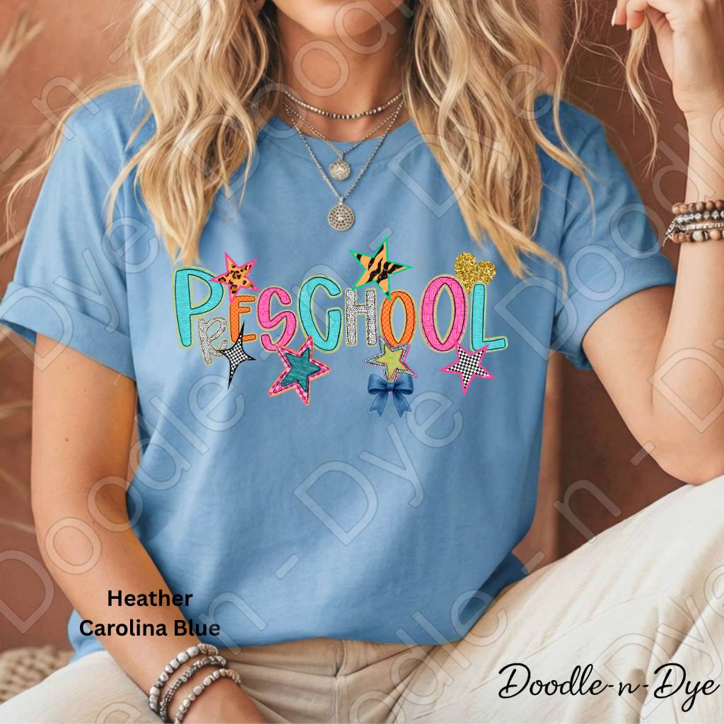 Preschool Teacher Bella & Canvas Tee, Back to School Teacher & Student Tee, Meet‑the‑Teacher & Classroom Photos, Beginning of School Preschool Teacher Shirt, Grade Level Gift for Teacher