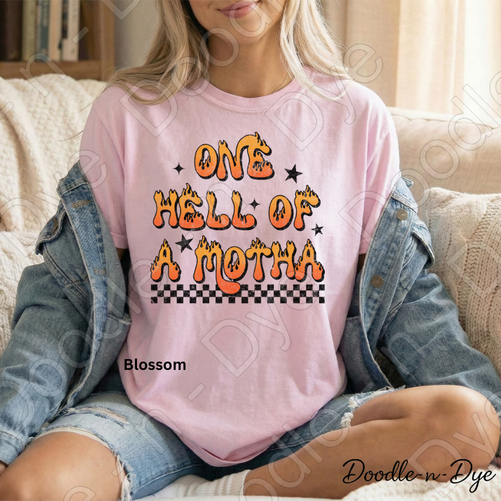 One Hell of a Motha Shirt | Funny Mama Tee | Sarcastic Mom Shirt | Comfort Colors 1717 | Spooky Season Mama Graphic Tee