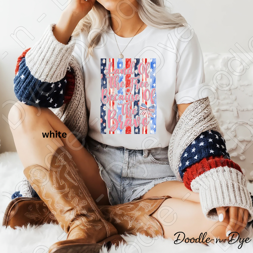 Land of the Free Because of the Brave Shirt – Comfort Colors Tee - July 4th T-Shirt, Independence Day Tshirt