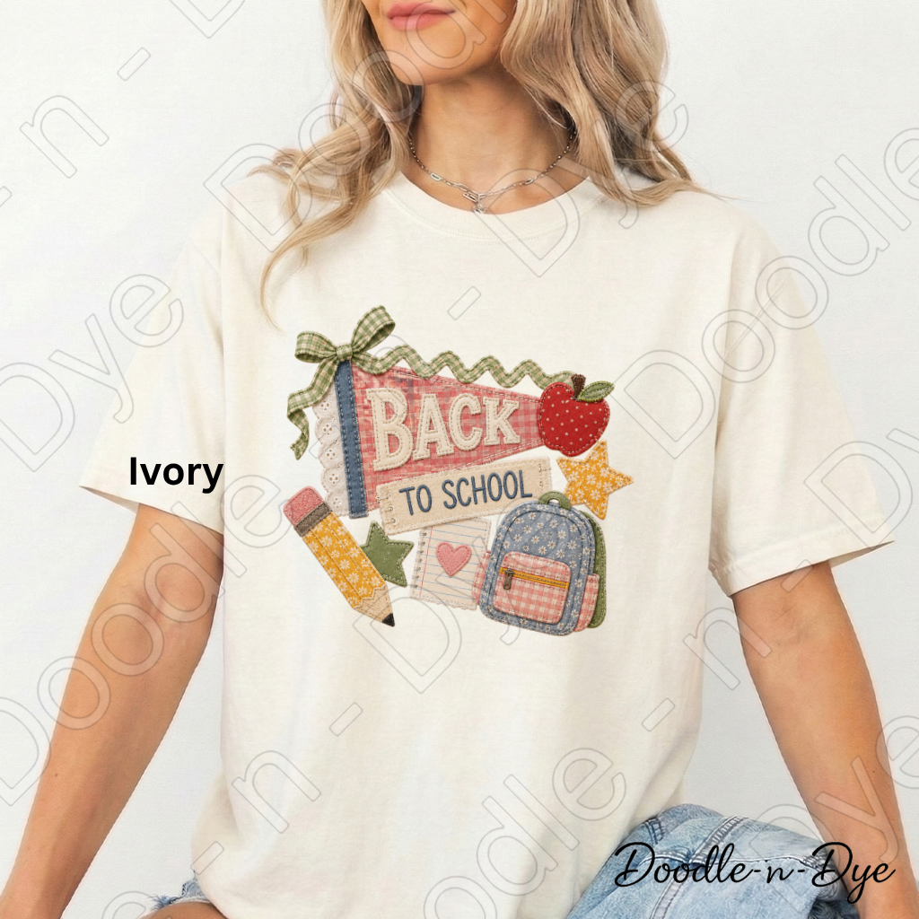 Retro Back to School Shirt | Vintage School Comfort Colors Tee | Cute Teacher Shirt | First Day of School Tee | Patchwork School Graphic Shirt