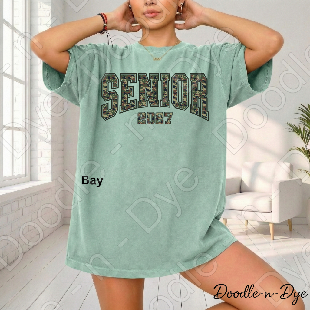 Senior 2027 Camo Shirt | Class of 2027 Comfort Colors® T-Shirt | Camouflage Senior Tee | Graduation Shirt | Senior Gift