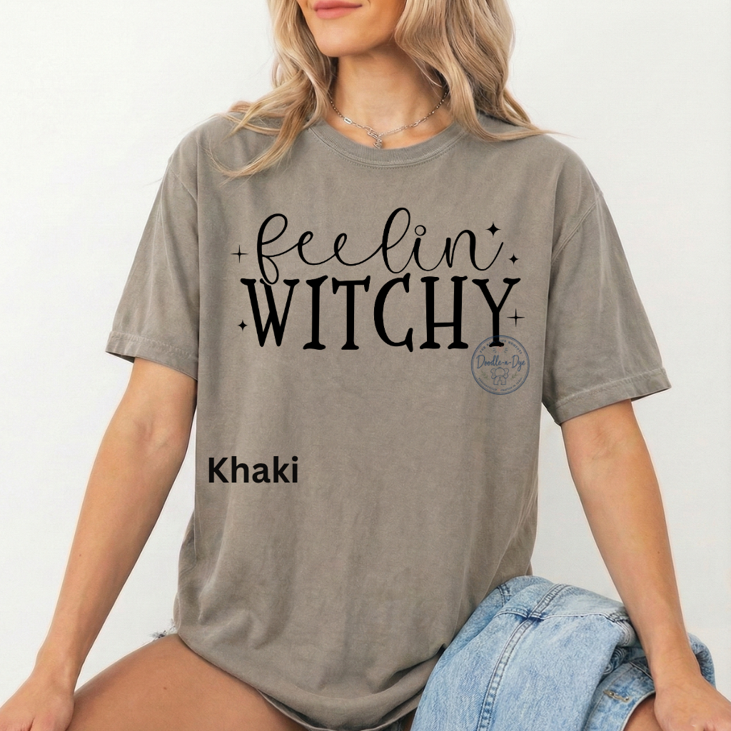 Feelin' Witchy Shirt | Comfort Colors® 1717 Halloween T-Shirt | Cute Fall Witch Graphic Tee | Spooky Season Shirt | Boutique Halloween Tee
