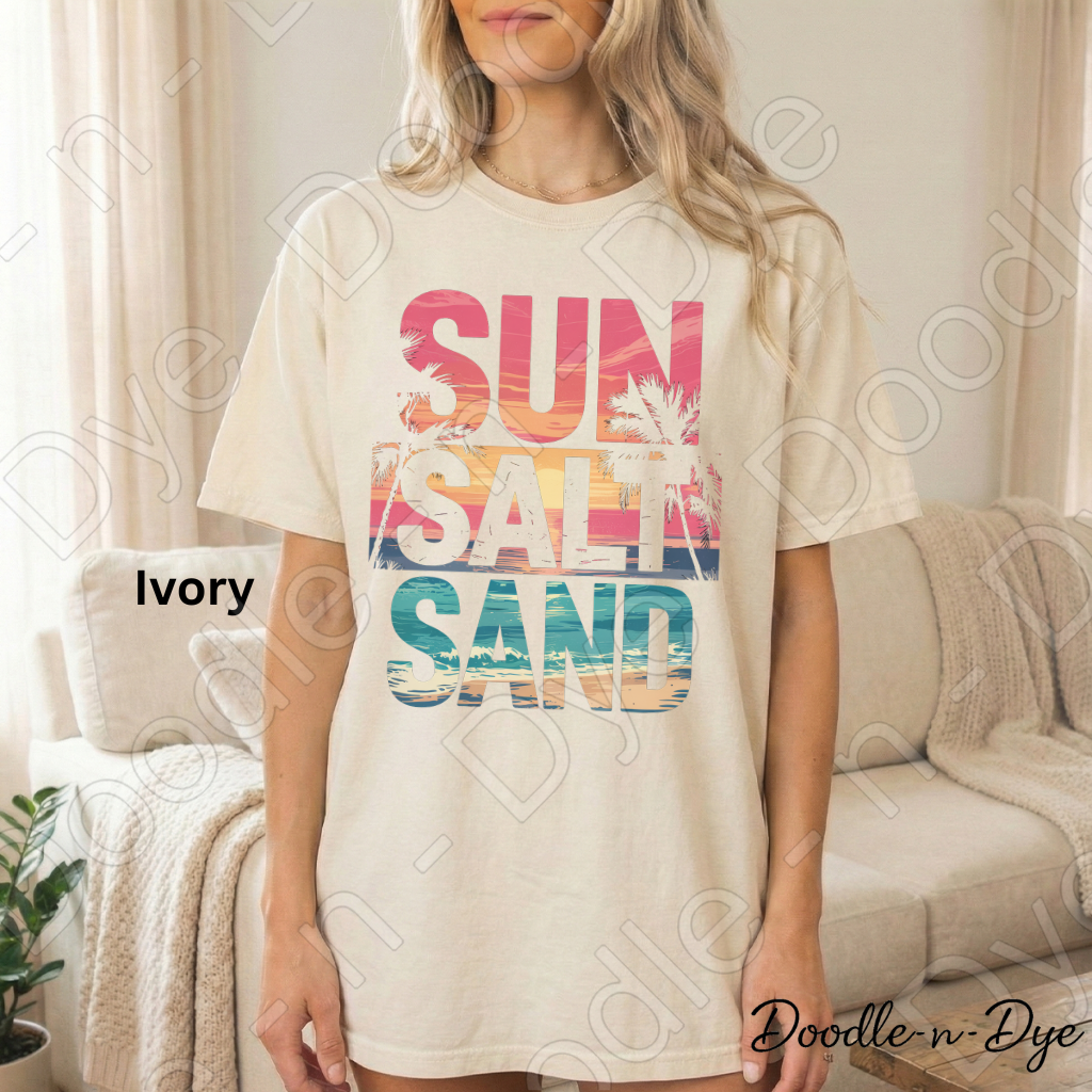 Sun Salt Sand Shirt – Tropical Comfort Colors Beach Tee - Summer Vacation T-Shirt