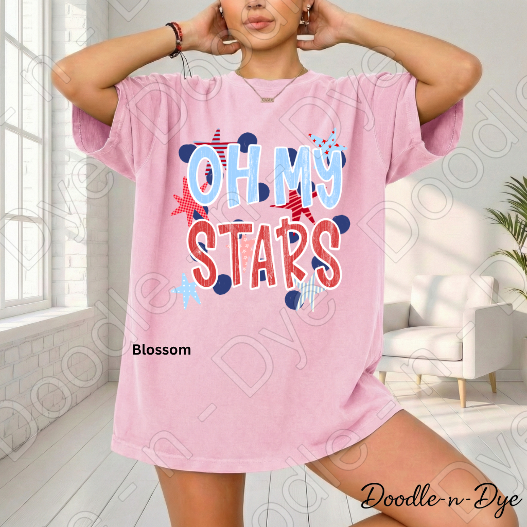 Oh My Stars Patriotic Shirt – Comfort Colors Red White & Blue Tee for 4th of July, Summer Events, Parades & Americana Outfits, 250th Anniversary Tee