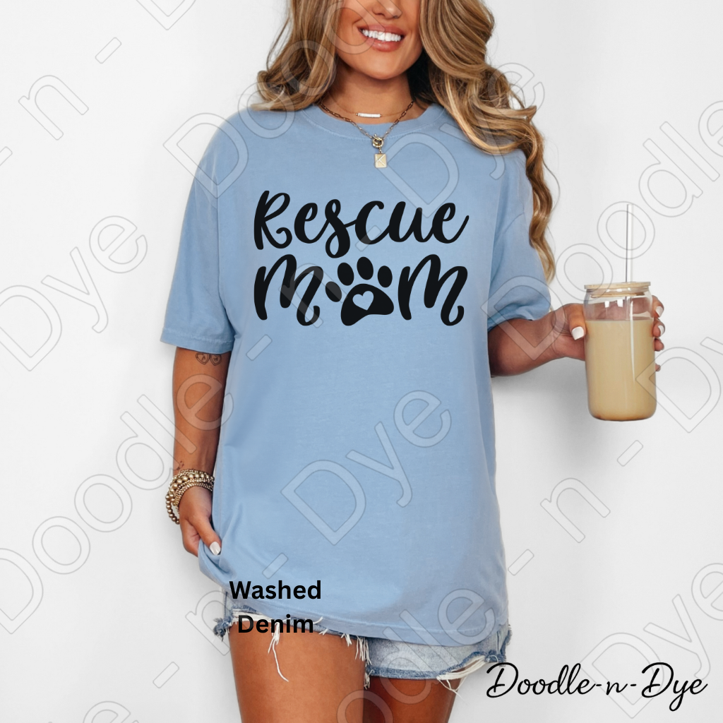 Rescue Mom Comfort Colors Tee, Animal Rescue Shirt, Animal Lover T-Shirt, Gift for Her
